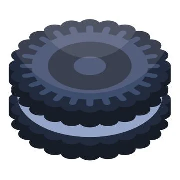 Oreo cookie icon, isometric style Stock Illustration