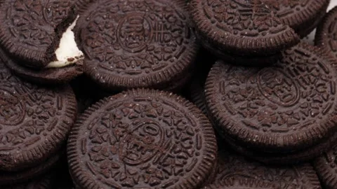 Oreo cookies, rotating in a circle. Video stock 304329822