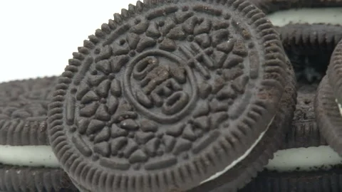 Oreo Cookies rotating - Close up Stock Footage 144880005