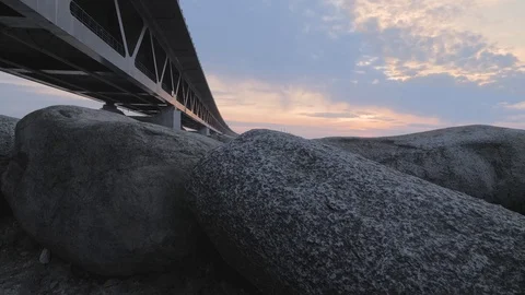 Oresundsbron at sunset. Stock Footage 107238283
