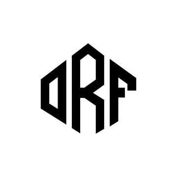 ORF letter logo design with polygon shape. ORF polygon and cube shape logo .. Stock Illustration