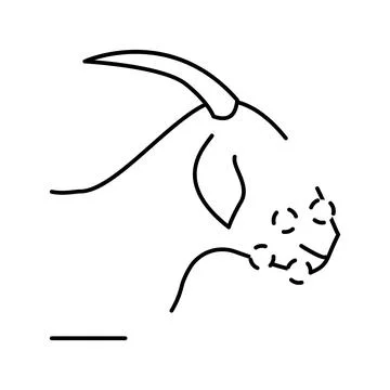 Orf virus line icon vector illustration Stock Illustration