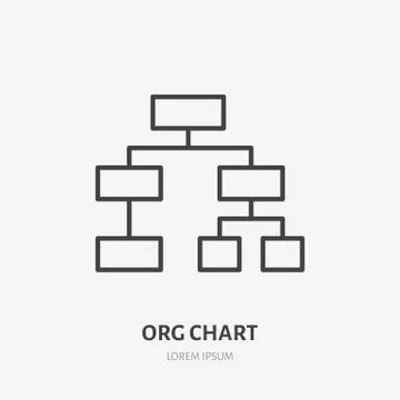 Org chart flat logo, project management icon. Data visualization vector Stock Illustration