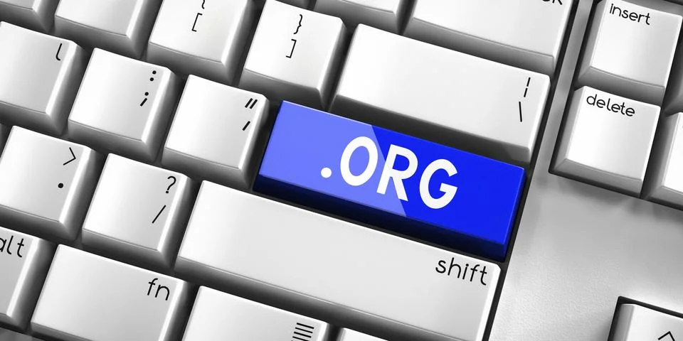 ORG domain - computer keyboard - 3D illustration Illustrazione stock