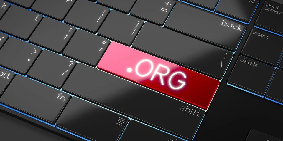 ORG domain - modern computer keyboard - 3D illustration Stock Illustration