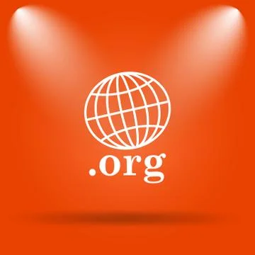 .org icon. Internet button on orange background.. Stock Illustration