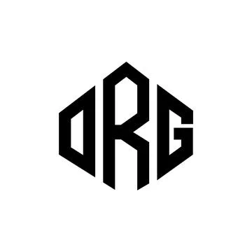 ORG letter logo design with polygon shape. ORG polygon and cube shape logo .. Stock Illustration