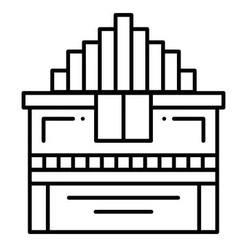 Organ Instrument Line Icon Illustrazione stock