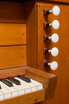 Organ knobs blank labels Fotos de archivo