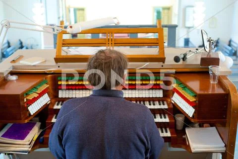 Organ player Stock Photos