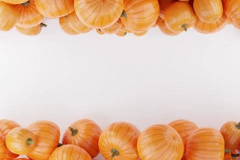 Organe Pumpkin In White Background 3D Rendering Mockup Stock Illustration