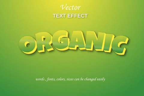 Organic 3d editable text effect Illustrazione stock