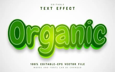 Organic 3d text effect editable Stock Illustration