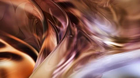 Organic Abstract 3D Background in Glossy Chocolate and Amber Palette Stock Illustration