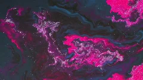Organic abstract art fluid effect, pink, white and purple particles. 库存影片 136095009