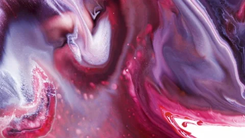 Organic abstract art fluid effect, pink, white and purple particles. Vídeo Stock 137926847