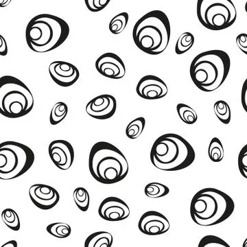 Organic Abstract Geometric Background Design. Vector Seamless Black and White Stock-Illustration