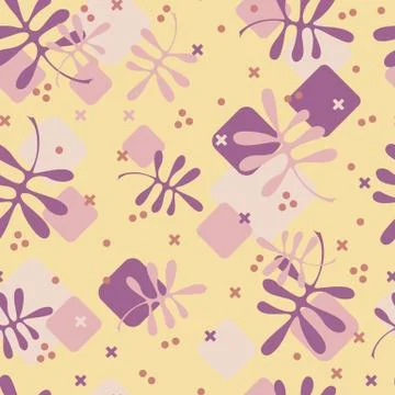Organic abstract leaf drop seamless pattern. Stock Illustration