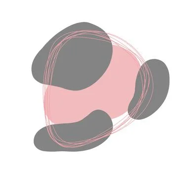 Organic amoeba drop shape with line illustration. Illustrazione stock