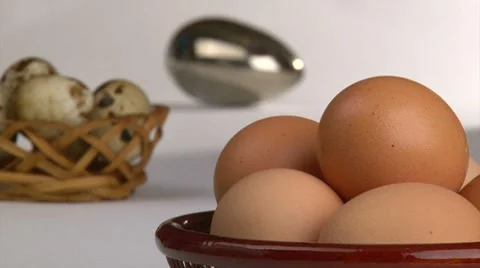 Organic and genetically modified Eggs - concept (ver.4) without labels Stock Footage 7757759