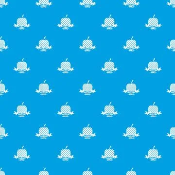 Organic apple pattern vector seamless blue Stockillustratie