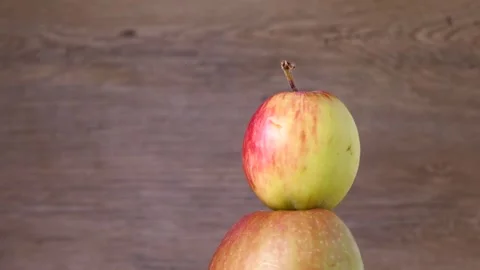 Organic apples rotating Stock Footage 248367495