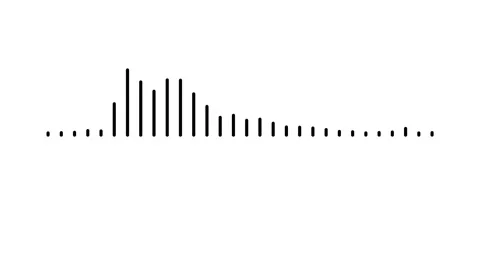 Organic Audio Spectrum Visualization Sound Wave Frequency White Background 4K Stock Footage 341377288