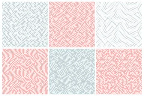 Organic background in bleached red and blue. Organic texture with rounded lines Stock Illustration