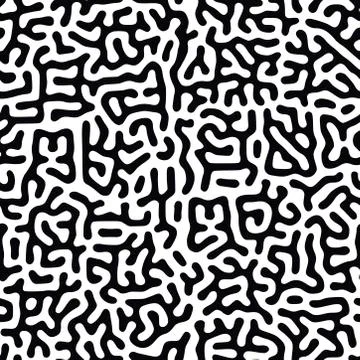 Organic background with rounded lines. Black and white vector trendy seamless Stock Illustration