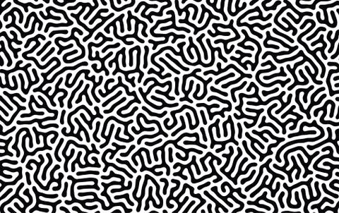 Organic background with rounded lines. Black and white vector trendy pattern Illustrazione stock