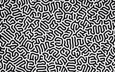 Organic background with rounded lines. Black and white vector trendy pattern Stock Illustration