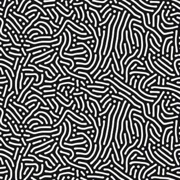 Organic background with rounded lines. Diffusion reaction seamless pattern Stock Illustration