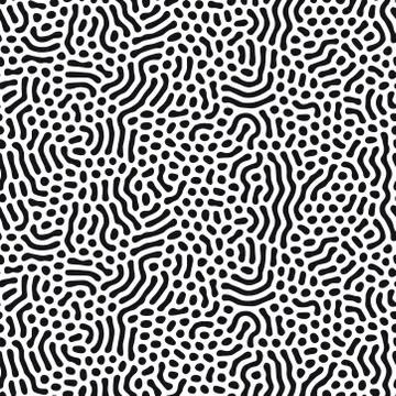 Organic background with rounded lines. Diffusion reaction seamless pattern Illustrazione stock