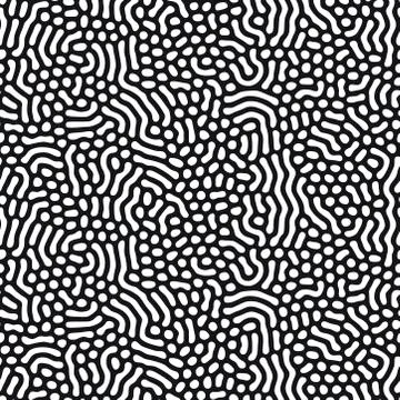 Organic background with rounded lines. Diffusion reaction seamless pattern Illustrazione stock