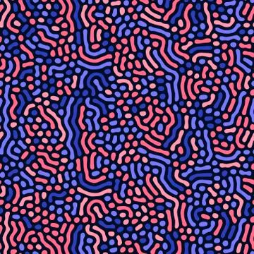 Organic background with rounded lines. Diffusion reaction seamless pattern Illustrazione stock