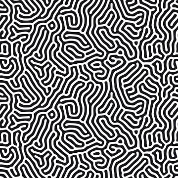 Organic background with rounded lines. Diffusion reaction seamless pattern Illustrazione stock