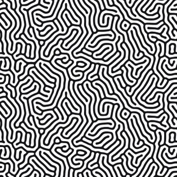 Organic background with rounded lines. Diffusion reaction seamless pattern Illustrazione stock