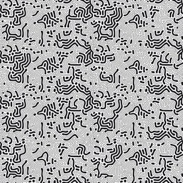 Organic background with rounded lines. Diffusion reaction seamless pattern Stock Illustration