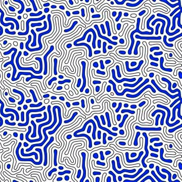 Organic background with rounded lines. Diffusion reaction seamless pattern Illustrazione stock