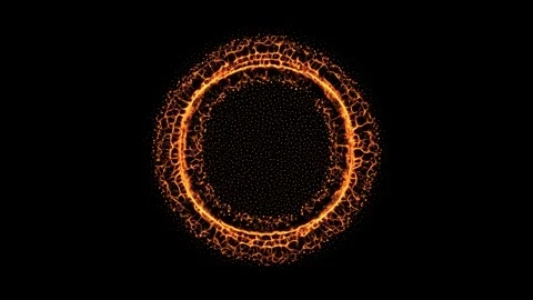 Organic bacterial matter grow root network ring pulsing on black background Stock Footage 247048204