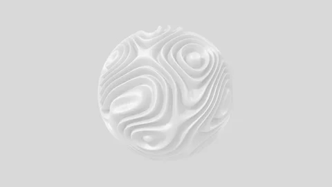 Organic Ball, 3D animation, white color 4k Stock Footage 229317243