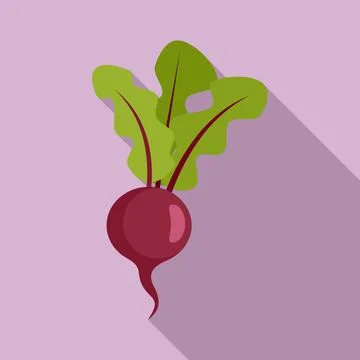 Organic beet icon, flat style Illustrazione stock
