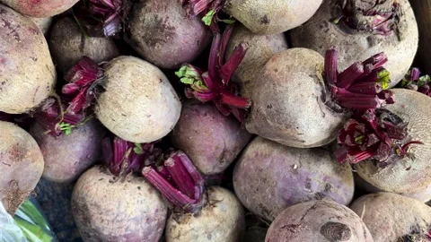 Organic beetroot harvest displayed in crate natural food background Stock Footage 325298473