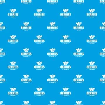 Organic berries pattern vector seamless blue 스톡 일러스트