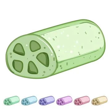 Organic biodegradable kitchen sponge cartoon vector graphic Stock Illustration