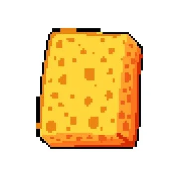 Organic biodegradable kitchen sponge pixel art vector illustration Stock Illustration