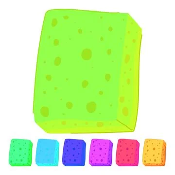 Organic biodegradable kitchen sponge vector cartoon graphic Stock Illustration