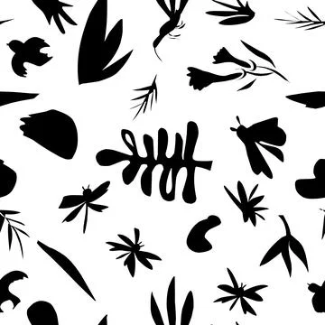 Organic botanical abstract shapes. seamless surface pattern Stock Illustration
