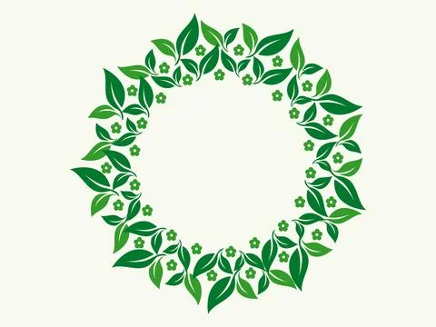 Organic Botanical Border Design Featuring Fresh Foliage Ideal for Eco Frien.. Stock Illustration