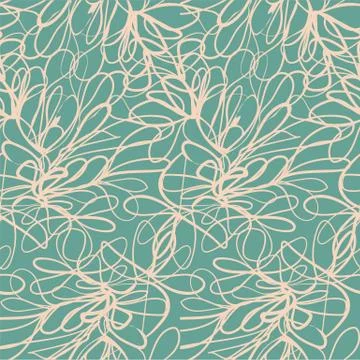 Organic botanical texture seamless vector pattern Illustrazione stock